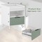 White Contemporary Nightstand with LED Lights and Sliding Drawer